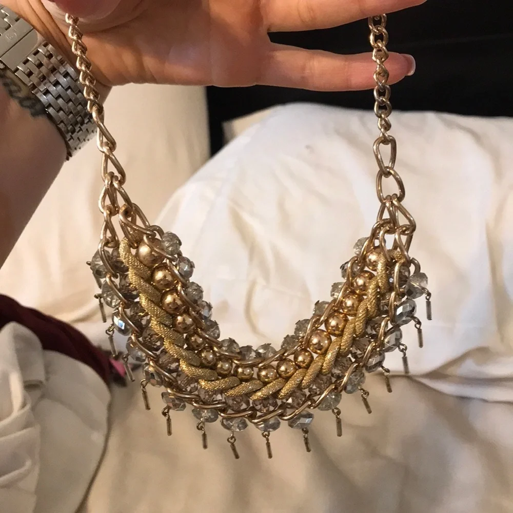 Gold and silver statement necklace